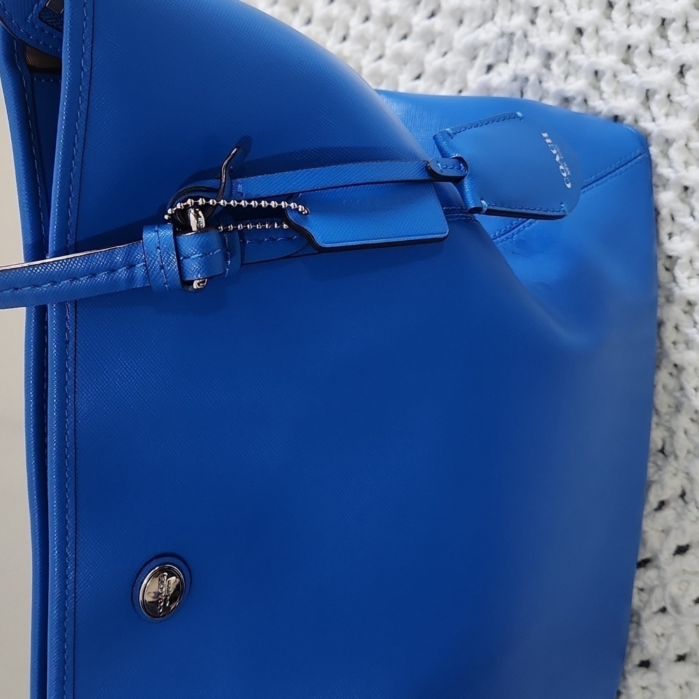 Coach large royal blue tote women hand bag - Picture 6 of 12